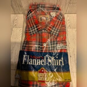 American Edition Men's Red Plaid Flannel Shirt - Large